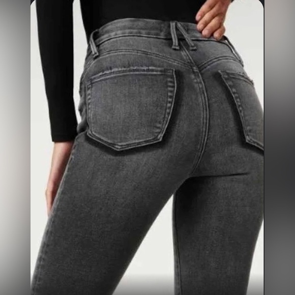 Good American Shadow Pockets Jeans in Gray High Rise Distressed. Size 0/25 - Picture 1 of 7